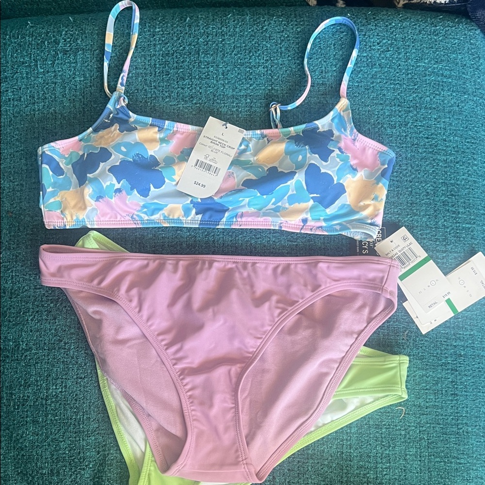Salt + Cove Floral and Pastel Bikini Set